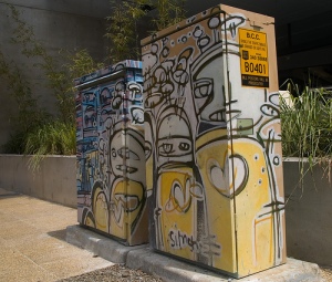 More of Simon Degroot's traffic signal box in the corner of melbourne and merivale st south Brisbane